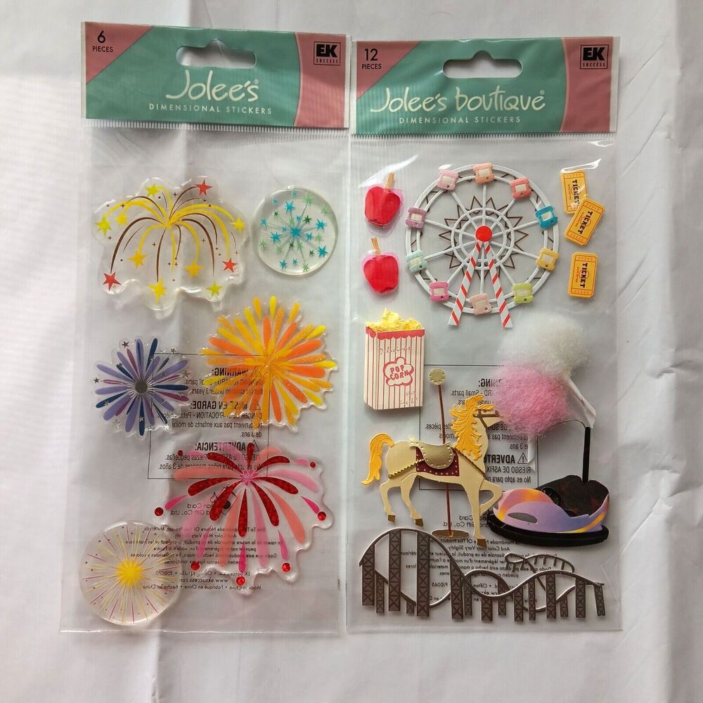Jolee's Boutique Dimensional Carnival and Epoxy Fireworks  Stickers Scrapbook